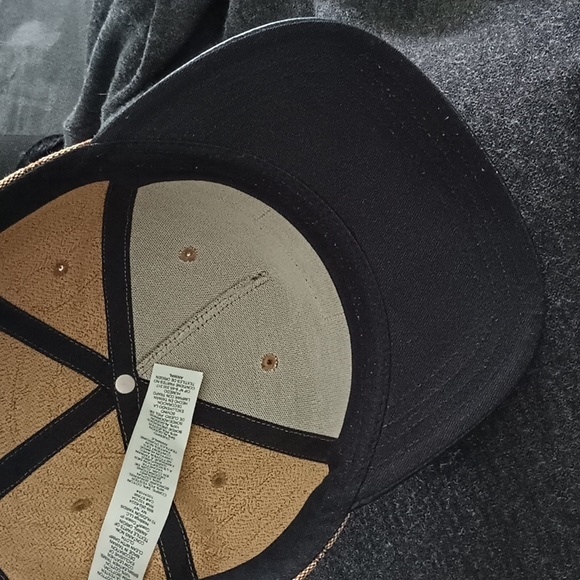 Coach Baseball Cap Hat Canvas Tan Brown & Black Leather - Picture 2 of 7